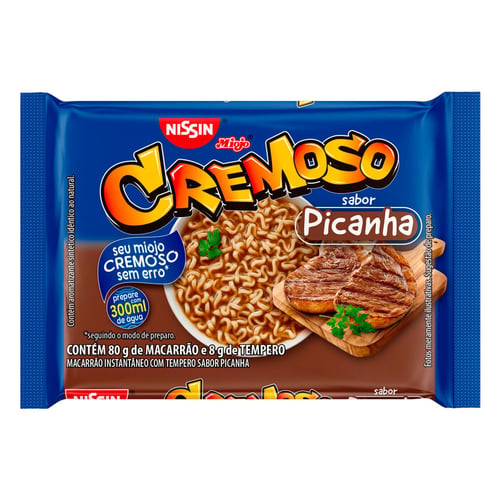 Imagem do produto Macarrão Instantneo Nissin Miojo Cremoso Sabor Picanha 80G