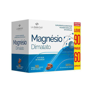 Magnesio Dimalato Lasanday Leve 90 Pague 60 Capsulas