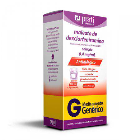 Maleato De Dexclorfeniramina 0,4 Mg/Ml Solução Com 100Ml - Prati Donaduzzi Genérico