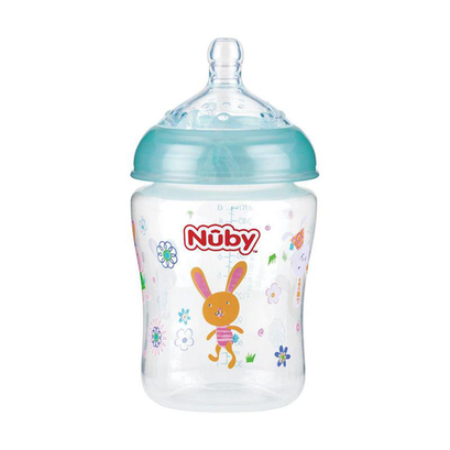 Mamadeira Nuby Bico Largo 270Ml Verde Agua