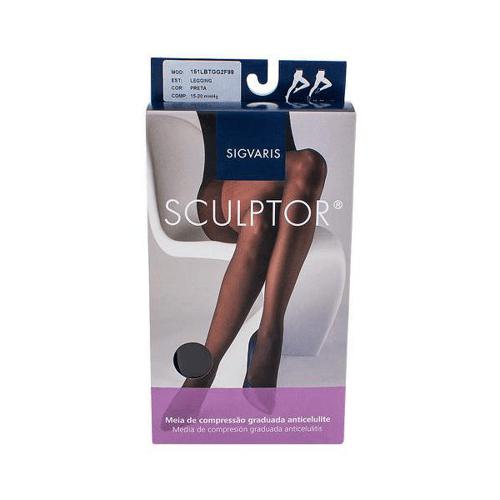 Imagem do produto Meia Calça Legging Sigvaris Sculptor 1520 Mmhg Ponteira Aberta Gg Longo Gg2, Cor Preta