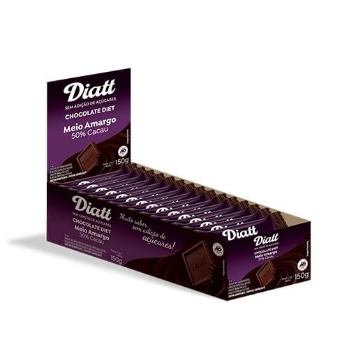 Mini Chocolate Diet S/Açúcar 15 Unid X 10G Meio Amargo 50 Cacau Diatt