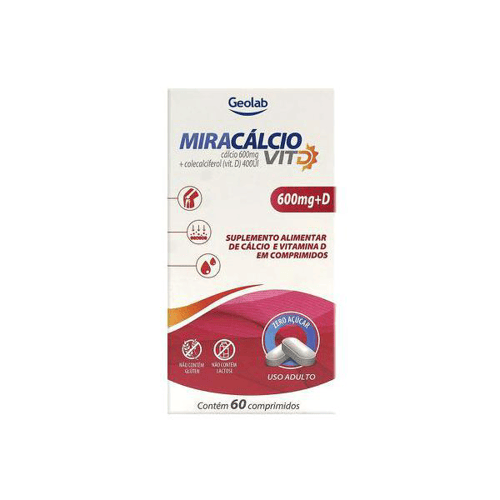 Miracálcio Vit D 600Mg/400Ui 60 Comprimidos