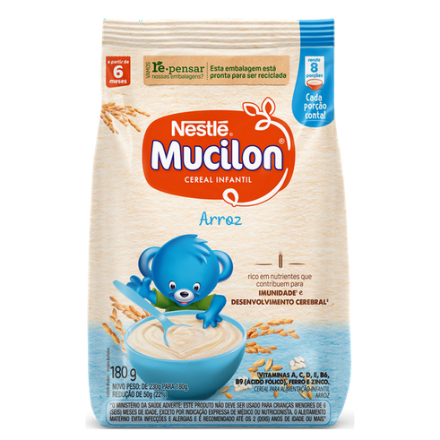 Mucilon Cereal Infantil Arroz Sachê 180G