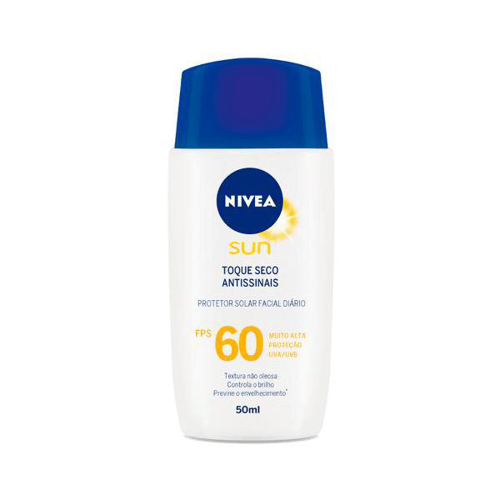 Nivea Sun Protetor Solar Toque Seco Antissinais Fps60 50Ml