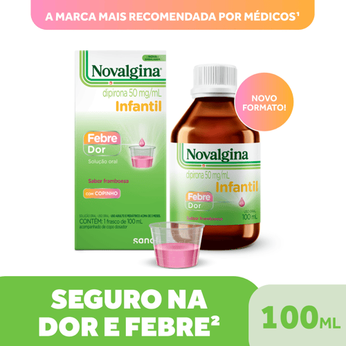 Novalgina Infantil 50Mg/Ml Solução Oral Framboesa 100Ml 