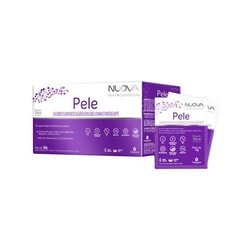 Nuova Pele Beauty Skin Complex Sachê Sabor Abacaxi Com 30 Unidades De 12G Cada