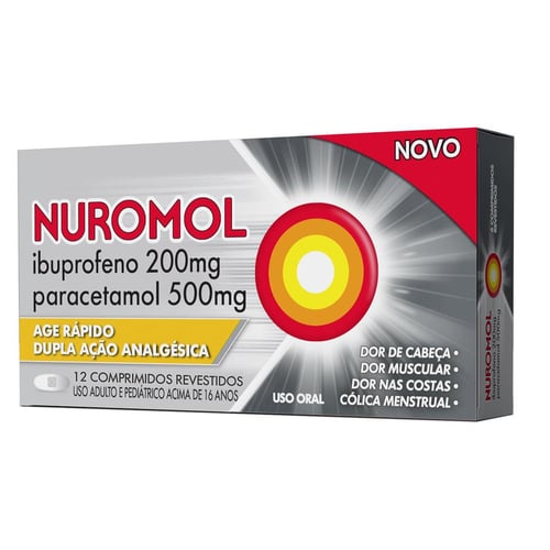 Nuromol 200Mg + 500Mg - 12 Comprimidos Revestidos