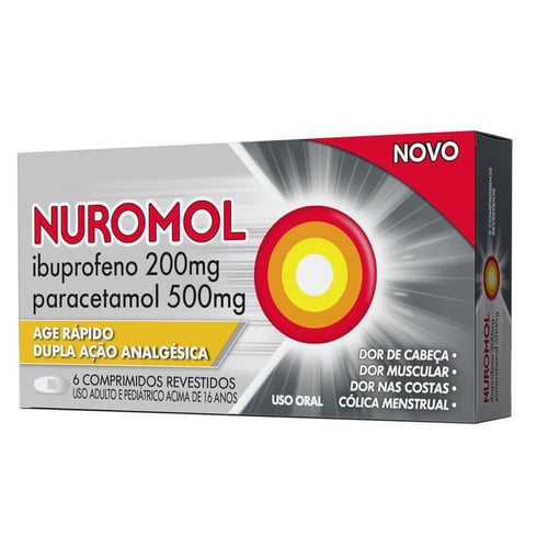 Nuromol 200Mg + 500Mg - 6 Comprimidos Revestidos