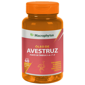 Imagem do produto Óleo De Avestruz 1000Mg 60 Cápsulas Ômega 3, 6, 7 E 9 Macrophytus