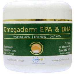 Omegaderm Epa & Dha 30 Suplemento Para Cães E Gatos 1000Mg C/ 30 Cápsulas Inovet