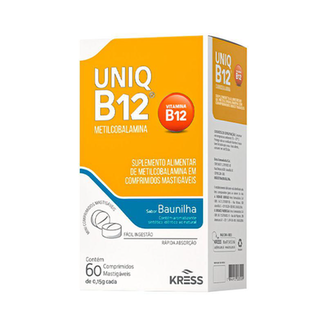 Uniq B12 Com 60 Comprimidos Mastigaveis Baunilha