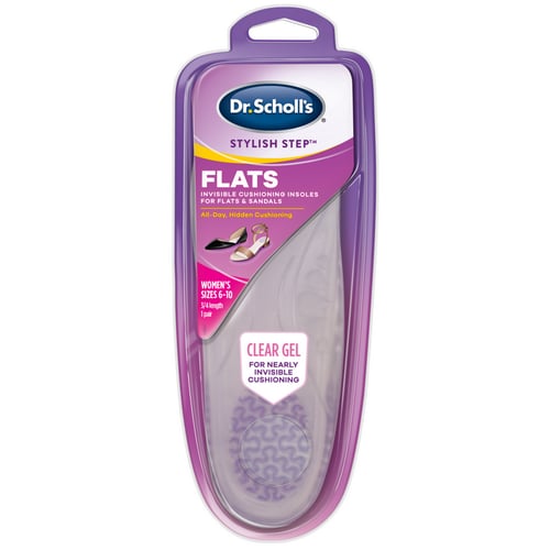 Palmilha De Gel Dr. Scholls For Her Flats Transparente 1 Par