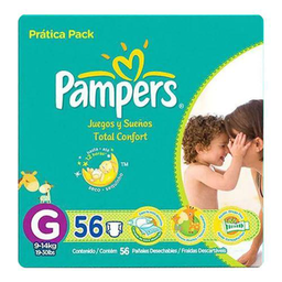 Pampers Total Confort Fraldas Praticas Tamanho Grande 56 Unidades