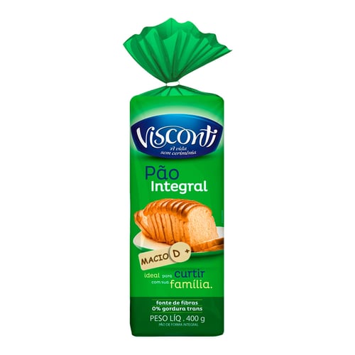 Imagem do produto Pão De Forma Visconti Integral Com 400G