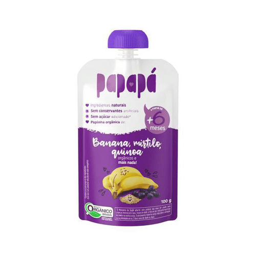 Papinha Papapá Orgnica Banana, Mirtilo E Quinoa 100G