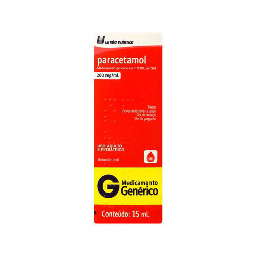 Paracetamol 200Mg Gotas 15Ml União Química Genérico - 200Mg Ml Gotas 15Ml União Química Genérico