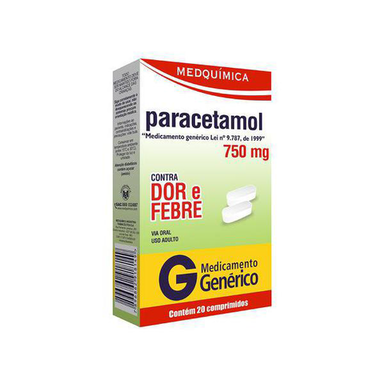 Paracetamol - 750 Mg 20 Comprimidos Medquímica Genérico