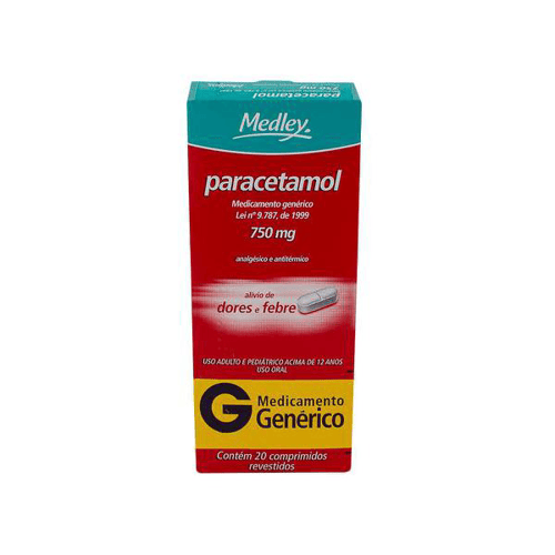 Paracetamol - 750Mg 20 Comprimidos Medley Genérico