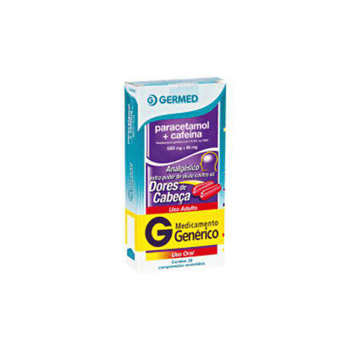 Paracetamol + Cafeina 500/65mg com 20 Comprimidos Germed