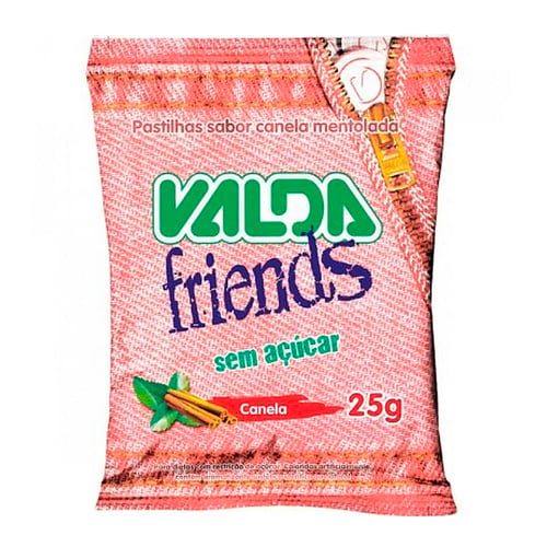 Pastilha Valda Friends Sabor Canela Sem Açúcar 25G