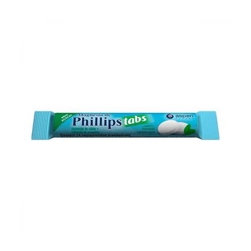 Pastilhas Magnésia De Phillips Tabs Sabor Hortelã Philips 12 Comprimidos Mastigáveis