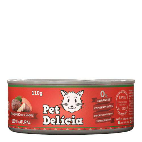 Pet Delícia Para Gatos Picadinho De Carne 110G