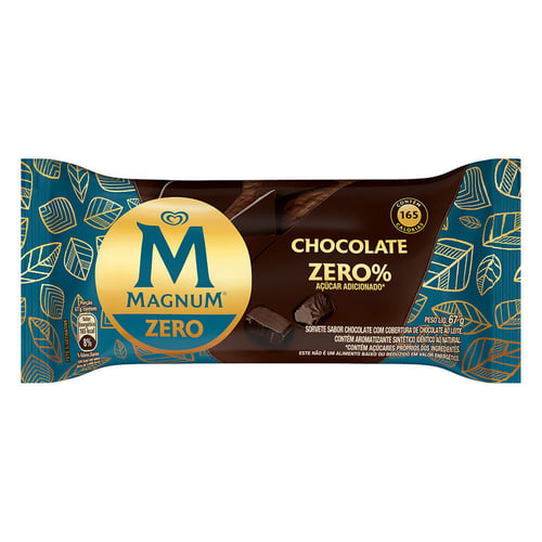 picolé kibon magnum chocolate zero 67g