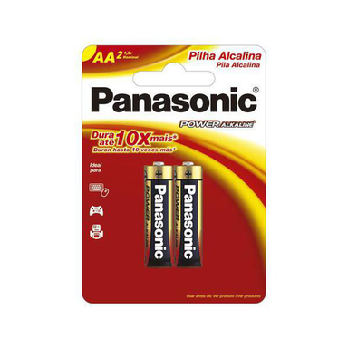 Pilha Panasonic Alcalina Aa Pequena 1,5V 2 Unidades - Alcalina Pequena 2 Unidades