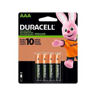 Pilha Recarregável Duracell Aaa 900Mah 4 Unidades