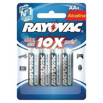 Pilhas Rayovac Alcalina Aa4 4 Uni - ALCALINA PEQUENA 4UN