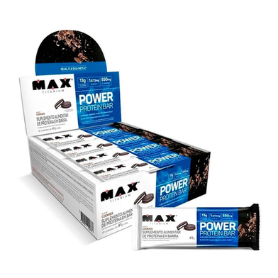 Imagem do produto Power Protein Bar Caixa Com 12 Unidades 41G Max Titanium Cookies