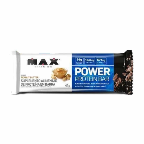 Imagem do produto Power Protein Bar Dark Peanut Butter 41G Max Titanium