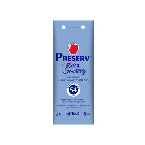 Imagem do produto Preservativo - Lubrificado Preserv Extra Sensitivity C 6 Unidades