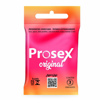 Preservativo Prosex Lubrificado Original 3 Unidades