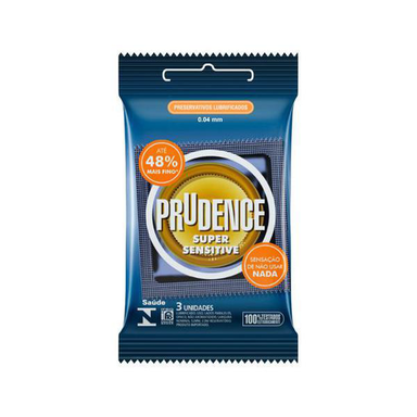 Preservativo Prudence Super Sensitive Com 3 Unidades