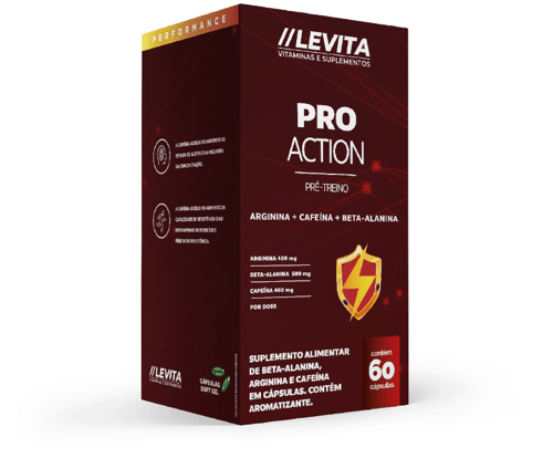 Imagem do produto Pro Action Pré Treino Levita Vitaminas 60 Cápsulas