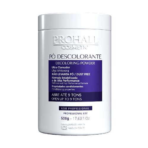 Imagem do produto Prohall Cosmetic Pó Descolorante Azul Blue Ultra Clareador Abre Até 9 Tons 500G