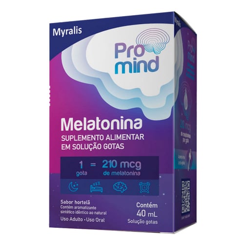 Promind Melatonina Solução Oral Sabor Hortelã 40Ml