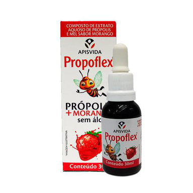 Propoflex Composto De Extrato Aquoso De Própolis E Mel Sabor Morango 30 Ml