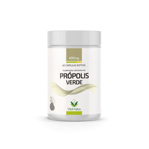 Própolis Verde 400Mg Alta Concentração 60 Cápsulas Softgel Vital Natus