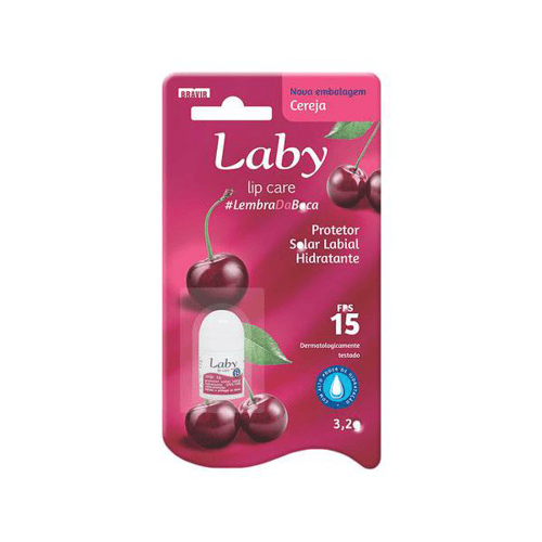 Protetor Solar Labial Laby Fps 15 Sabor Cereja Com 3,2G