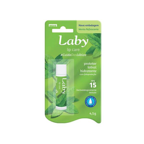 Protetor Solar Labial Laby Fps 15 Stick Sabor Menta Com 4,5G