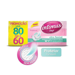 Protetor Diário Intimus Days Flexível Sem Perfume Leve 80 Pague 60