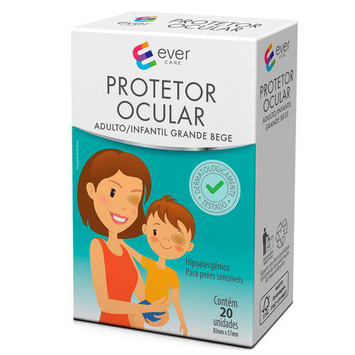 Protetor Ocular Adulto/Infantil Ever Care Grande Bege 20 Unidades