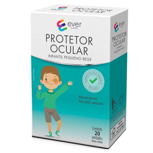 Protetor Ocular Infantil Ever Care Pequeno Bege 20 Unidades