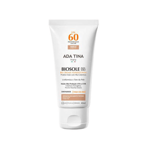 Protetor Solar Biosole Bb Cream Miele Fps 60 Com Cor 40Ml