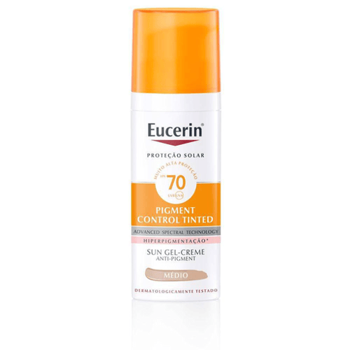 Protetor Solar Facial Eucerin Sun Pigment Control Tinted Médio Fps 70 50Ml 50Ml