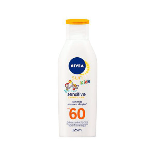 Protetor Solar Nivea Sun Kids Sensitive E Pure Fps 60 125Ml