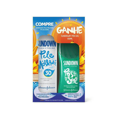 Protetor Solar Sundown Pele Molhada Spray Fps30 + Gel Sundown Pós Sol Johnson & Johnson 1 Unidade